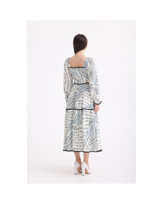 Georgette Gray Soft Waves Midi Dress