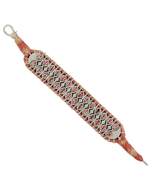 Artisan Metallic Tourmaline & Diamond Silk Bracelet