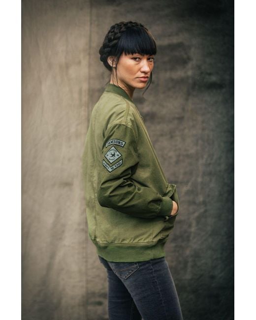 &SONS Trading Co Green Damsons Cali Bomber Jacket Army