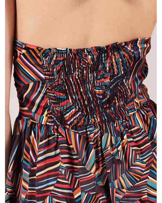 blonde gone rogue Multicolor Beachy Halter Neck Mini Dress, Upcycled Viscose