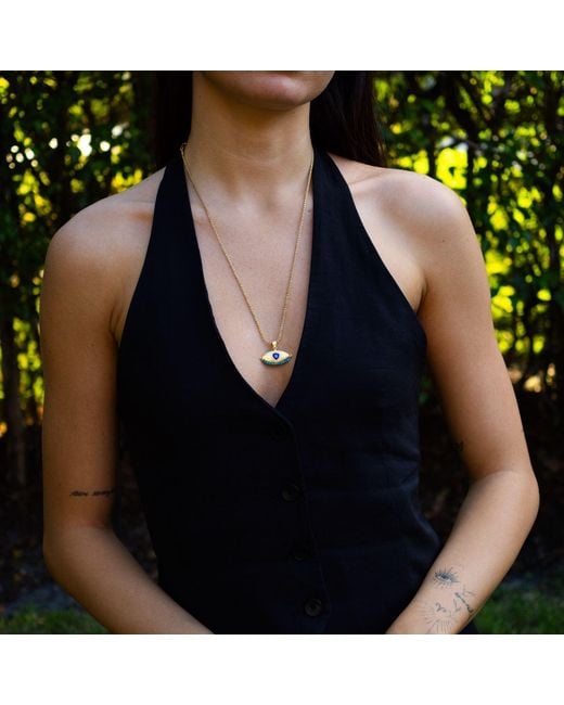 Ebru Jewelry Metallic Spiritual Aura Evil Eye Necklace