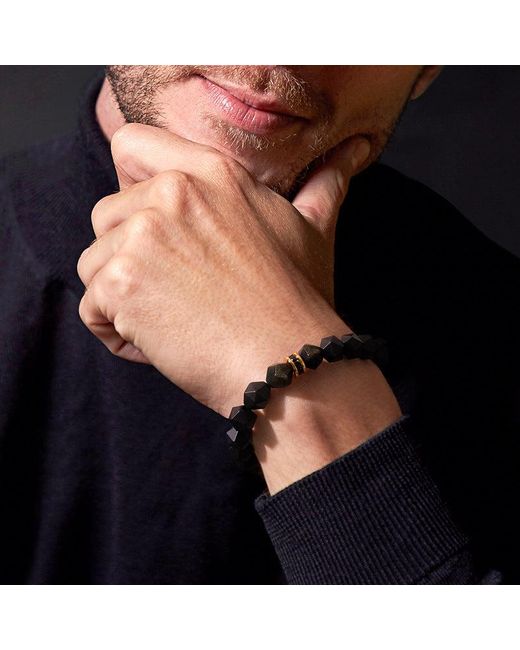 AWNL Brown Golden Obsidian & Onyx Mars Bracelet for men