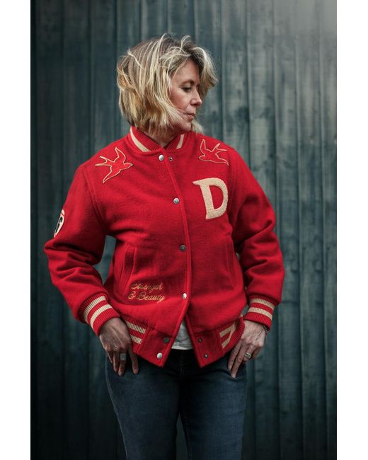 &SONS Trading Co Red Damsons Nancy Baseball Jacket Vintage
