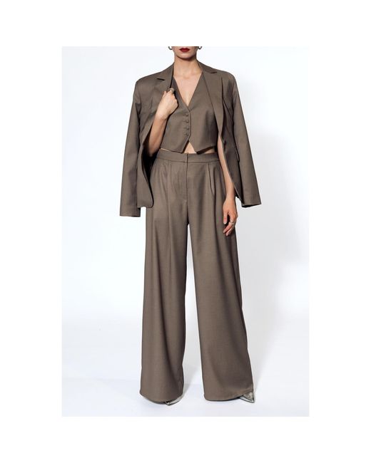AGGI by HALEWSKI Brown Sylvia Melange Suit Vest