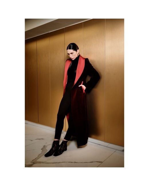Roqaia Fashion House Red Burgundy Velvet Noble