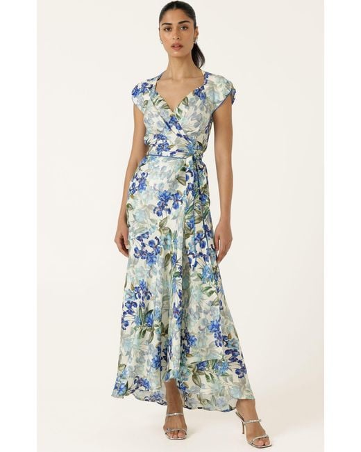 SACHA DRAKE Blue Mariette Wrap Dress