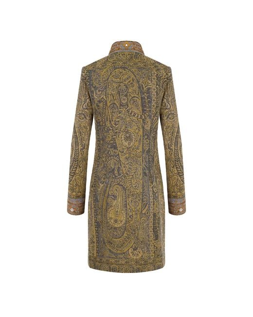 Beatrice von Tresckow Brown Rosette Wool Paisley Shawl Jacket