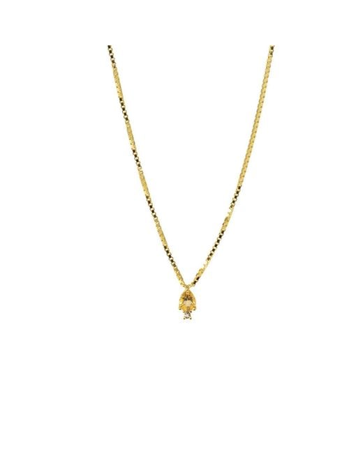 NASI SILVER Metallic Pear Atarah Necklace- Citrine & Topaz