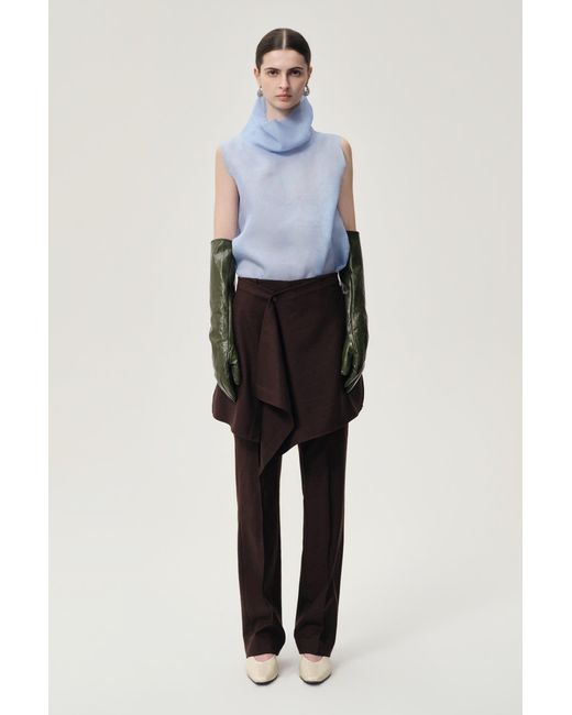 FRONT ROW SHOP Purple Layered Skirt Trousers Rum