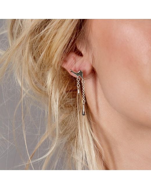 Lucy Quartermaine Metallic Melting Drop Earrings