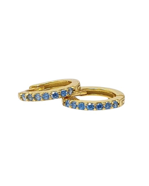 Harfi Metallic Topaz December Birthstone Small Huggie Earrings