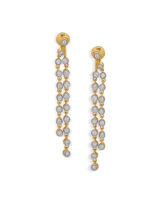 Dhwani Bansal Metallic Mizu Two Strand And Diamond Earrings