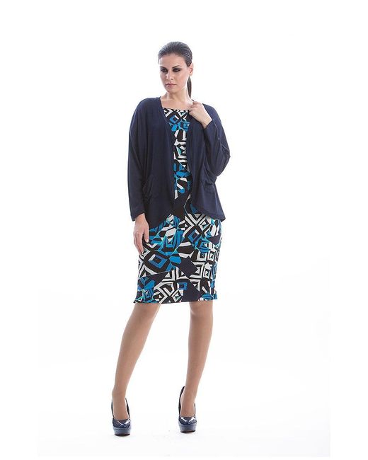 Conquista Blue Long Sleeve Cardigan With Pockets