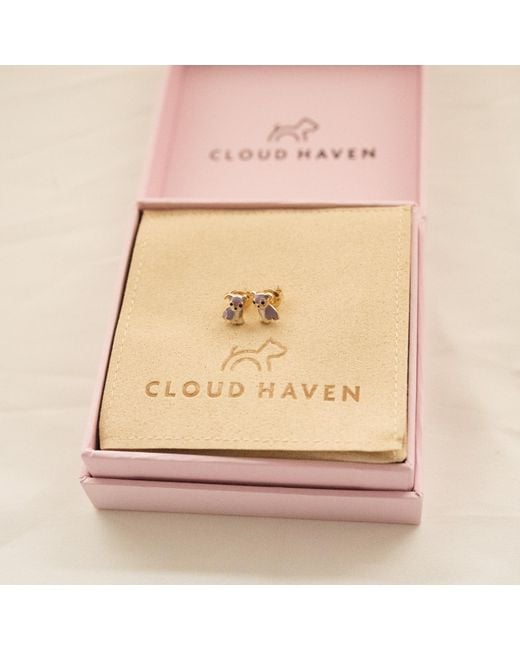 Cloud Haven Metallic Bulldog Stud Earrings