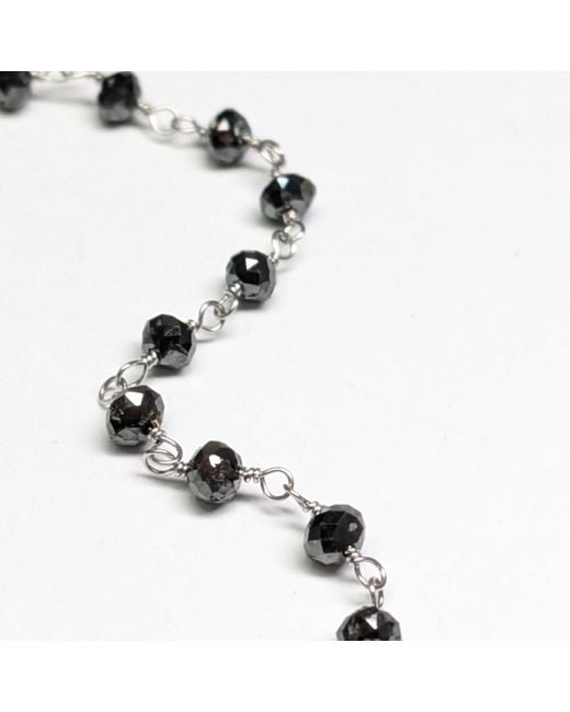 Rahul's Jewels Metallic 6.75" Genuine Diamond Rosary Bracelet