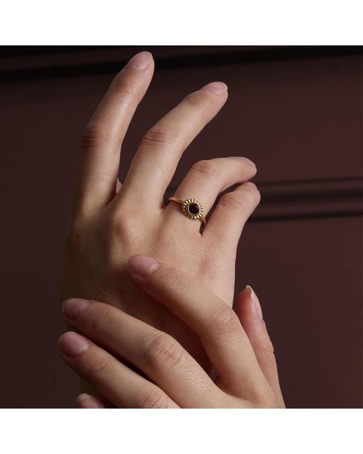 Zoe & Morgan Metallic Odette Ring With Garnet