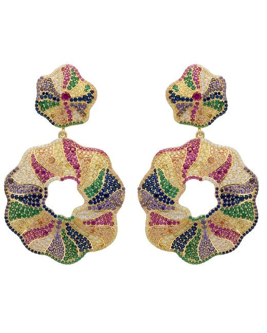 Latelita London Metallic Esmeralda Multi-Coloured Statement Drop Earrings