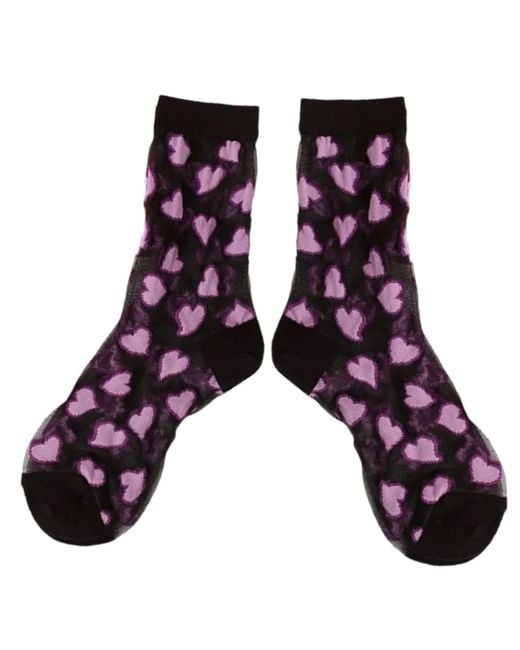 HIGH HEEL JUNGLE by KATHRYN EISMAN Purple Heart Of Glass Socks