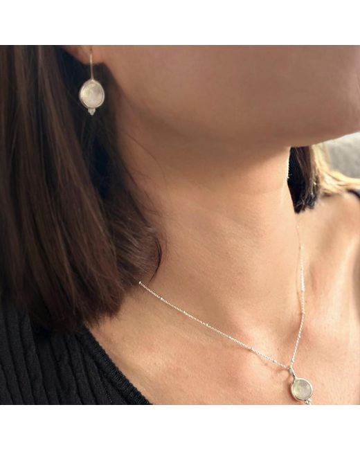 The Jewellery Store London Metallic Moonstone 'You Are Loved' Hook Earrings