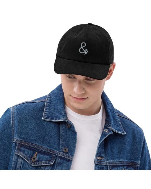 Anchor and Crew Black Ampersand Signature Embroidered Corduroy Cap for men