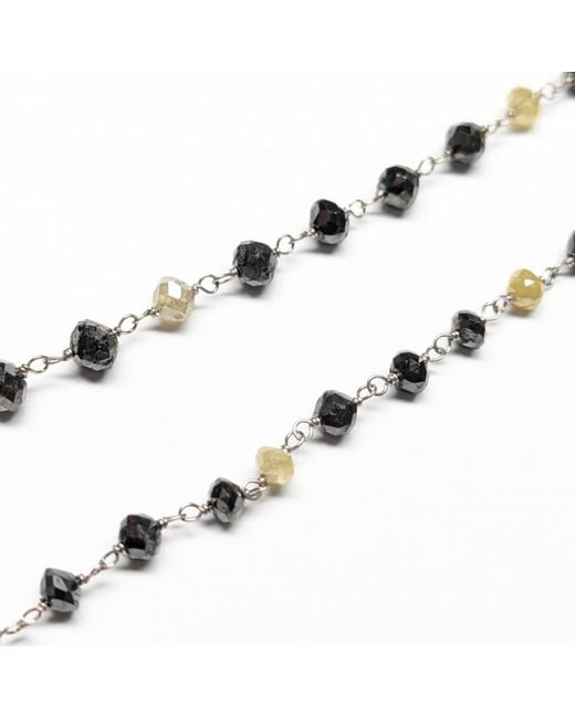 Rahul's Jewels Brown 16" Genuine And Diamond Rosary Necklace