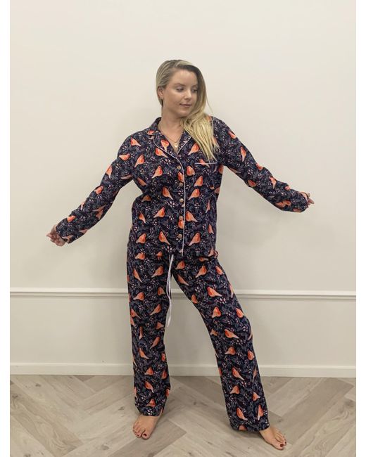 Lula-Ru Blue Ceri's Robins Pyjama Set
