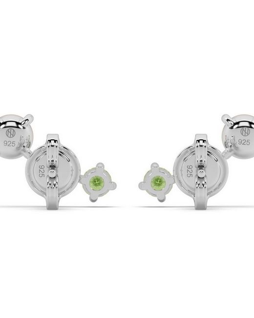 Onia Metallic Rose Quartz, Peridot & Moonstone Tri-Studs