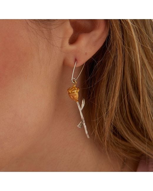 Spero London White Safety Pin Color Rose Sterling Earrings