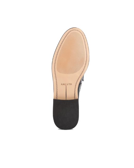 Rag & Co Black Plavia Genuine Leather Loafers