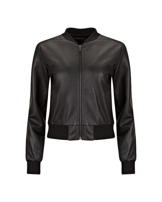 Boutique Kaotique Black Jewelled Leather Bomber Jacket