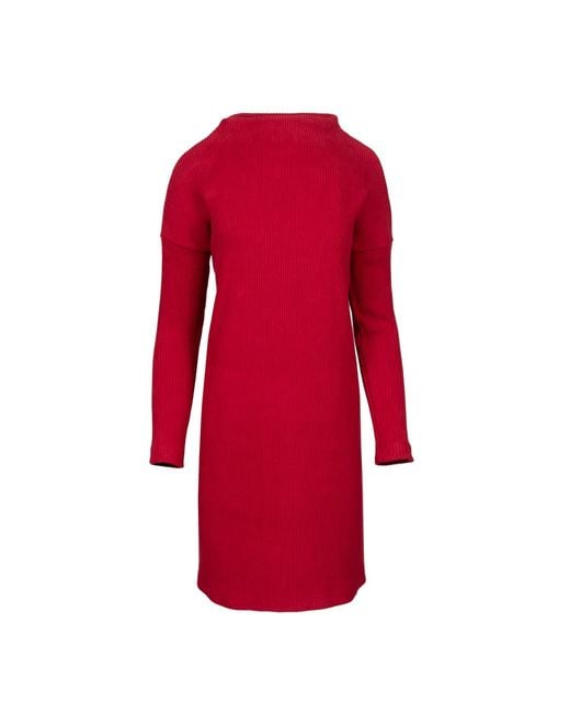 Oh!Zuza Red Casual Ribbed Mini Dress