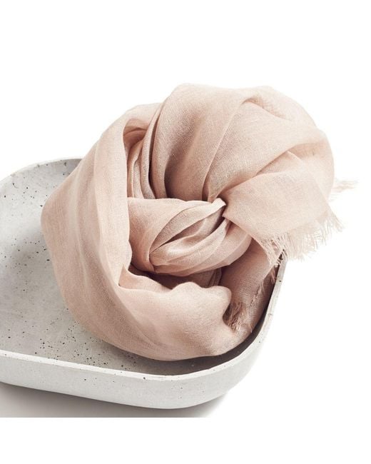 Variously Natural Oat Neutral Hand Woven Soft Linen Silk Scarf