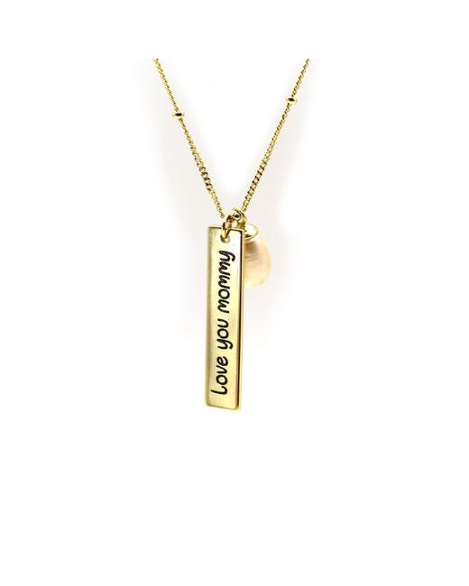 VicStoneNYC Fine Jewelry Metallic Love You Mommy Pearl Solid Necklace