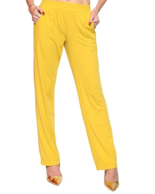 Miracles Manifester Yellow Mid-Rise Straight Leg Pants