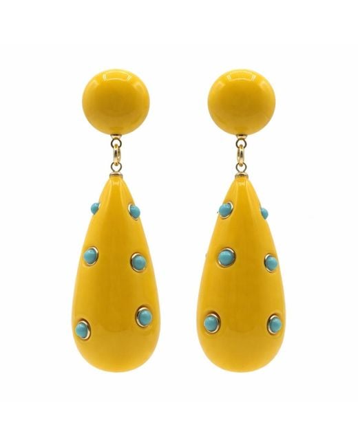 Michael Nash Jewelry Yellow Kathryn And Drop Polka Dot Earrings