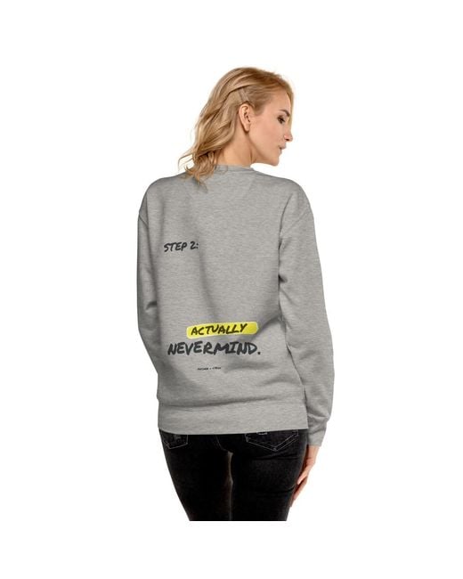 Anchor and Crew Gray Heather Actually Nevermind Annotations Organic Cotton Sweatshirt