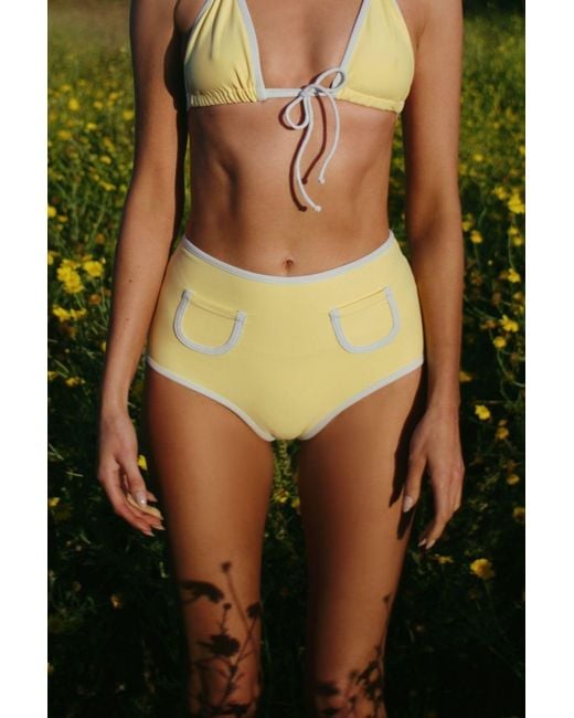 Montce Yellow Sunshine Binded Polly Bikini Bottom