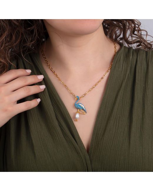 Milou Jewelry Blue Flamingo Necklace