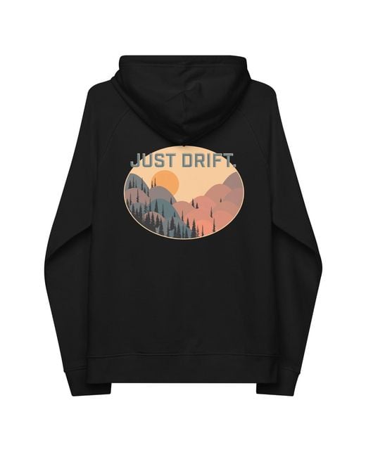 Anchor and Crew Black Just Drift. Seeker Organic Cotton Raglan Hoodie