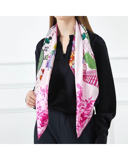 Soft Strokes Silk Purple Montreal Pure Silk Large Square Scarf