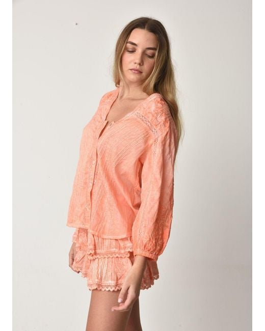 Muche Et Muchette Orange Coquette Shirt