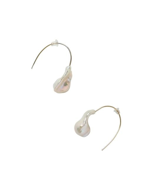 Bombyx House Metallic Baroque Pearl Hook Earrings