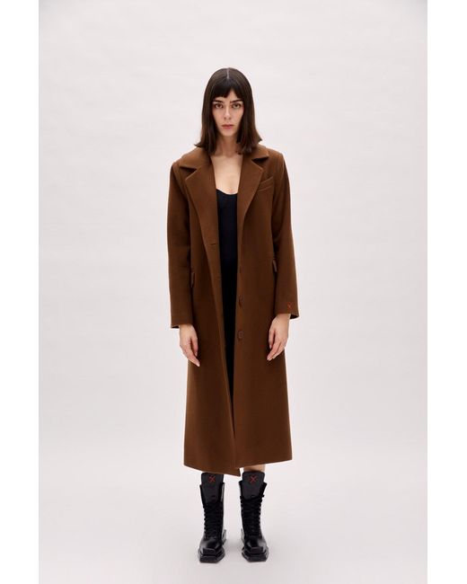 Pcfg Brown Wool Coat