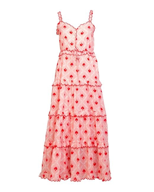 Rose & Nancy Alice Heart Print Tiered Maxi Dress