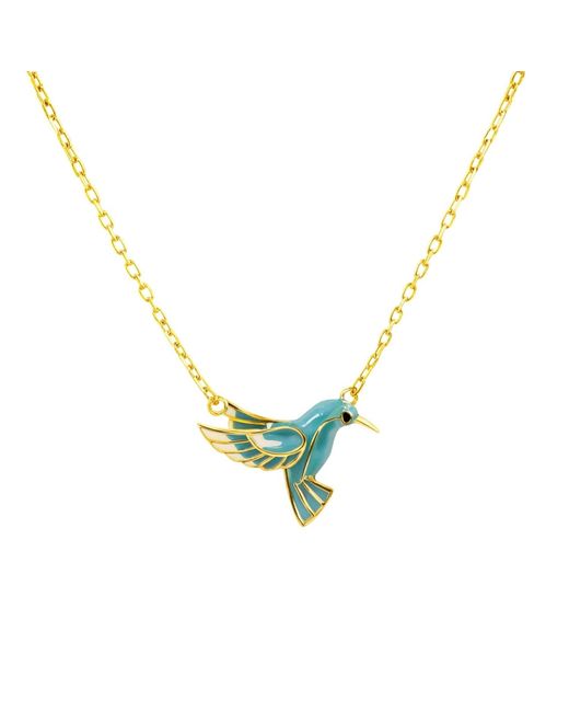 1610Istanbul Metallic Bluebird Happiness Necklace