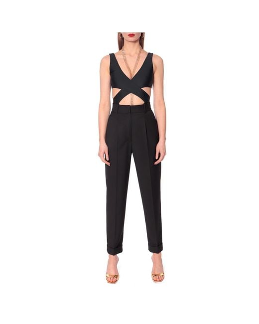 AGGI by HALEWSKI Black Kelly Rich Tailored Trousers With Cuffs