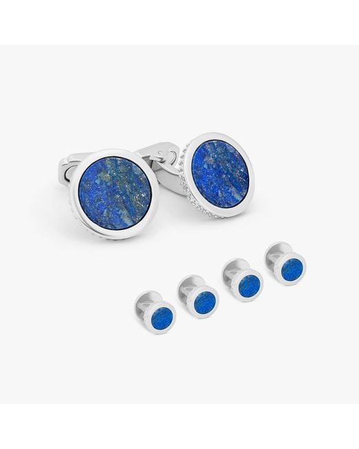 Tateossian Blue Thompson Bronze Plated Shirt Studs for men