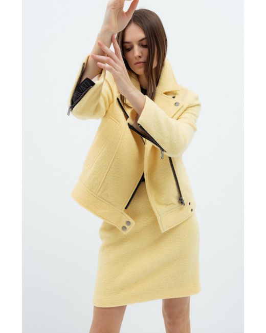 InAvati Natural Biker Style Jacket With Zipper Details