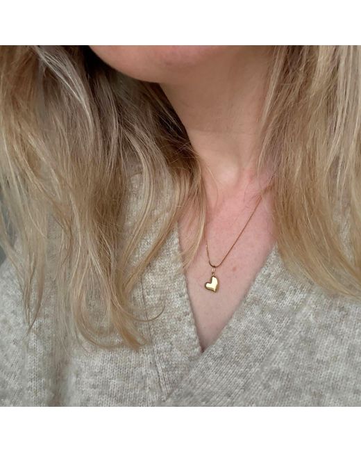 A Weathered Penny Metallic Tiny Heart Necklace