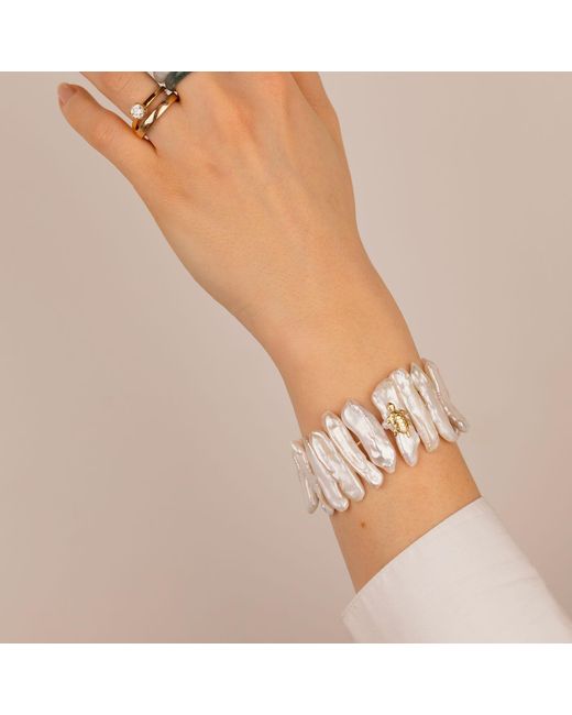 Oana Savu Pink Filled Fine Pearls Bracelet Sea Turtle Charm
